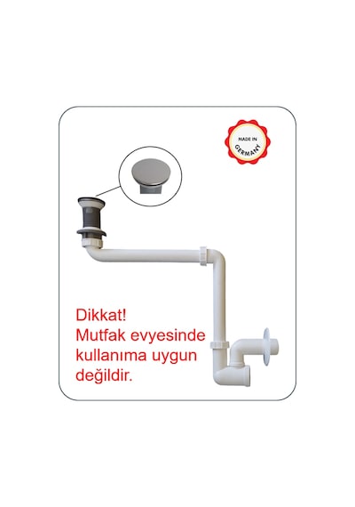 Dallmer Yer Kazandıran Lavabo Sifonu Paslanmaz Pop-up Süzgeçli Kolay Temizlenir Koku Önleyici Gider