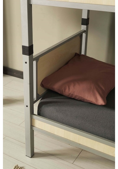 Argimo Yurt Metal Ahşap Ranza Ve Karyola 90 x 200 Gri