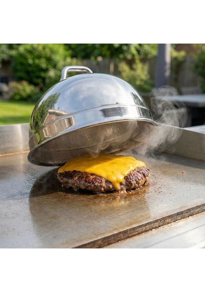Büyük Burger Peynir Eritme Kapağı Ve Hamburger Buhar Aparatı 16cm