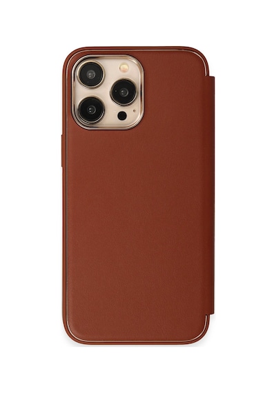 İphone 13 Pro Max Kılıf Dolpin Kapaklı - Kahverengi