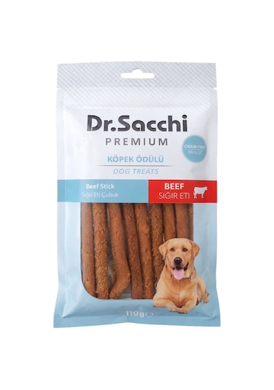 Dr.sacchi Premium Sığır Etli Çubuk Tahılsız Köpek Ödülü 5'' 10'lu 100 Gr
