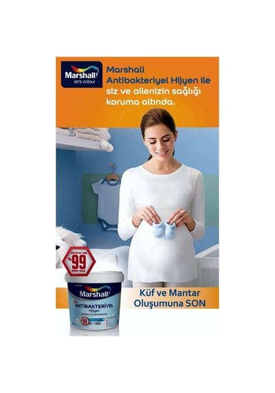 Marshall Antibakteriyel Hijyen Iç Cephe Boyası 15Lt=20Kg+Marshall (278612850)