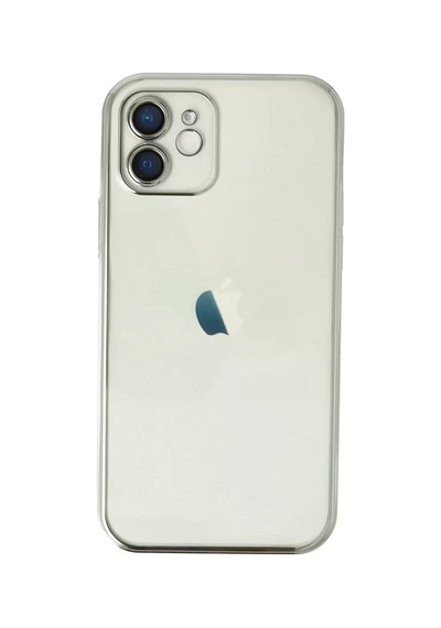 Apple iPhone Uyumlu 12 Kılıf Lensli Silikon - Gümüş Çok Renkli