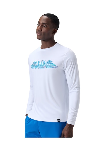 Speedo Ls Graphic Erkek Yüzücü Tişört Beyaz