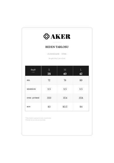 Aker Büzgülü Kloş Cotton Etek Kahverengi Kahverengi
