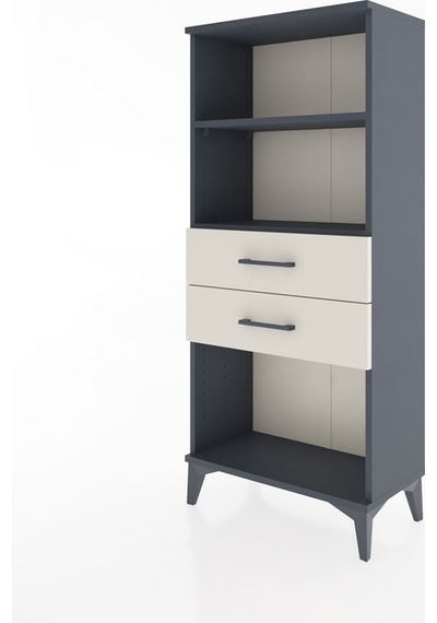 Hyperion Dolap 2 Raflı 2 Çekmeceli 60x44x134 Antrasit-aytaşı Antrasit