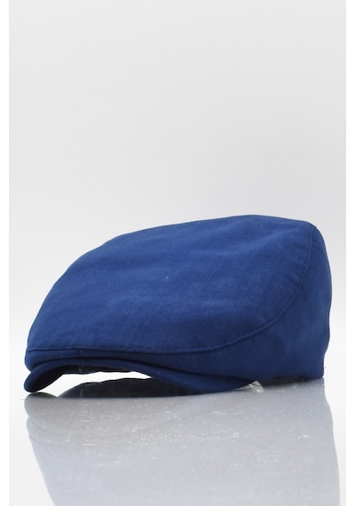 Külah Erkek Düz Pamuklu Lacivert Flat Cap Kasket - Standart Lacivert