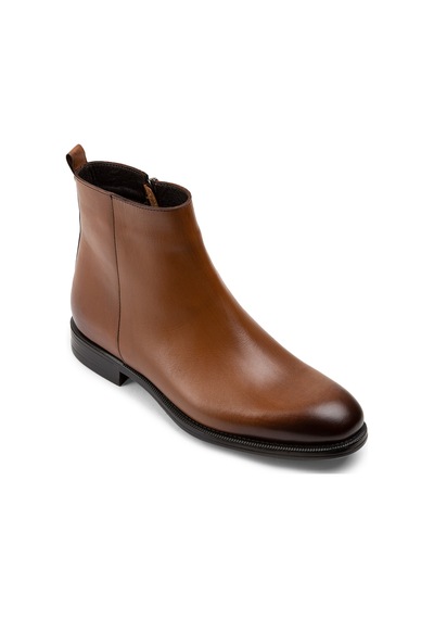 Deery Hakiki Deri Taba Rengi Fermuarlı Erkek Bot - 01921mtbac01 Taba