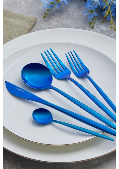 Karaca  Orion 30 Parça 6 Kişilik Çatal Kaşık Bıçak Takımı Blue