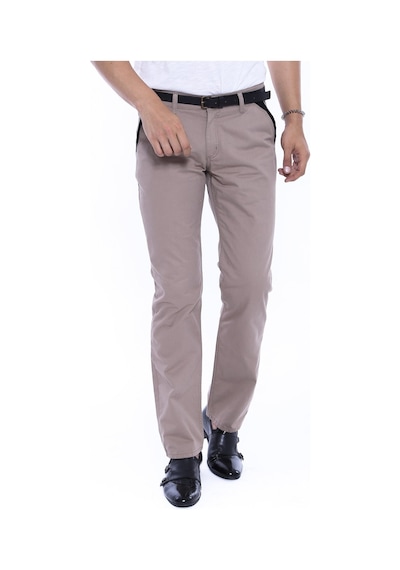 Garnili Cepli Desensiz Slim Fit Açık Bej Erkek Pantolon - Wessi Bej