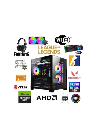 MSI DFS Gaming Eco 77X R7-5700X-B550M RTX-5060 8 GB 32 GB 1 TB SSD Free Dos Masaüstü Oyuncu Bilgisayarı