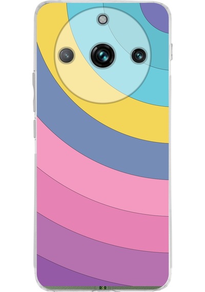 Realme 11 Pro Plusile Uyumlu Renk Cümbüşü 2 Baskılı Kamera Korumalı Şeffaf Kılıf