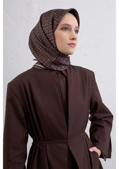 Armine Sura İpek Eşarp -2025/2026 -9440 Kahver, Krem
