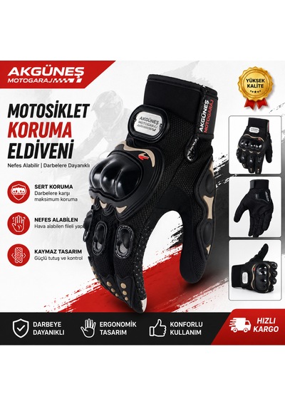 Akgüneş Motogaraj Motosiklet Koruma Eldiveni Ve Termal Kar Maskesi Kışlık Ekonomik Set Siyah