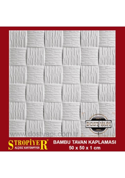 Stropiyer Tavan Kaplama Bambu Modeli , 10 M2 = 40 Ad.