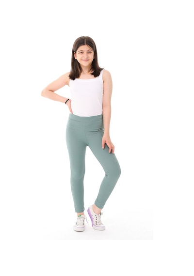 Kız Çocuk Fitilli Yüksek Bel Toparlayici Uzun Spor & Günlük Tayt 001
