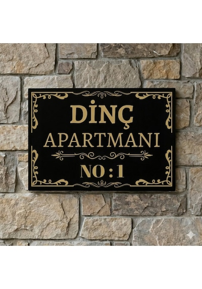 Kişiye Özel Metal Kapı Levhası Apartman Kapı Tabelası 20x30 Cm İsimli Bina Kapı Levhası
