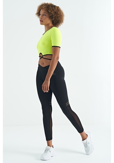 Tommy Life Neon Sarı Bel Bağlama Detaylı O Yaka Standart Kalıp Dalgıç Kumaş Kadın Crop T-shirt - 97266 Neon Sarı Tommy Life Neon Sarı Bel Bağlama Detaylı O Yaka Standart Kalıp Dalgıç Kumaş Kadın Crop T-shirt - 97266 Neon Sarı