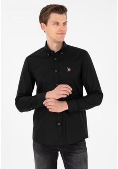 U.S. Polo Assn. Erkek Siyah Uzun Kollu Basic Gömlek 1962092 SİYAH