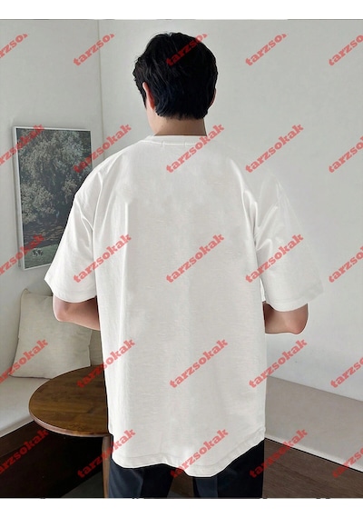 Tarzsokak Unisex Jaguar Baskılı Tshirt Beyaz Beyaz