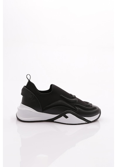 Dgn 0392 Kadin Arkasi Yazili Spor Ayakkabi 0392-2252-R11643 Siyah