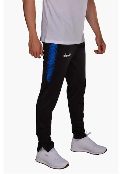 Diadora Ritim - Çocuk Likralı Siyah-mavi Eşofman Altı Siyah