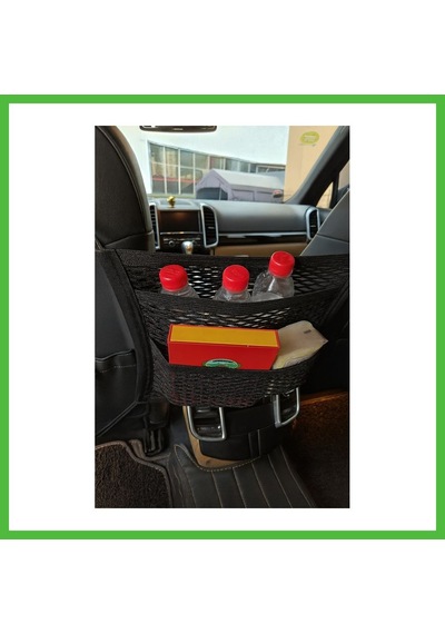 Vaveni Oto Koltuk Arası File Ahtapot Ağ Düzenleyici Araç İçi Organizer 3 Cepli 30x28cm Siyah Arz