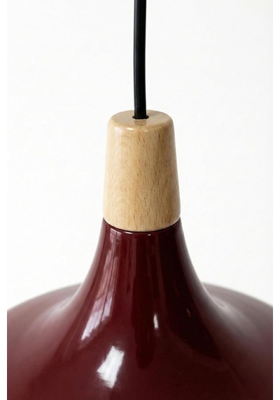 Nova Ahşap Sarkıt Avize, Bohem Tavan Lambası Ve Salon Oturma Odası Aydınlatması - Bordo - 35 Cm Modern Dekorat Çok Renkli