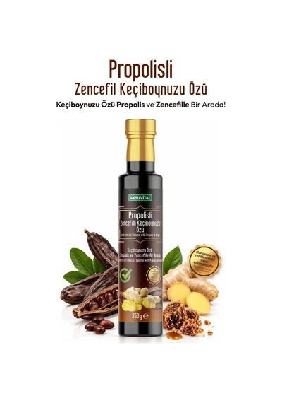 PROPOLİSLİ ZENCEFİLLİ KEÇİBOYNUZU ÖZÜ - 350 GR