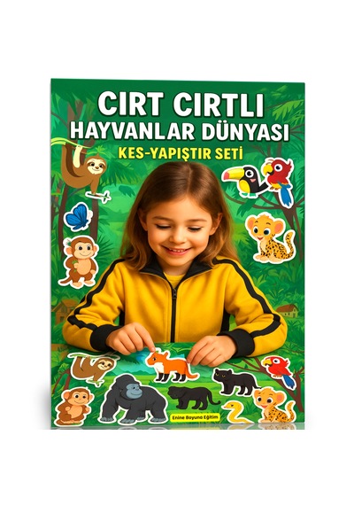 Cırt Cırtlı Hayvanlar Dünyası Kes-yapıştır Seti