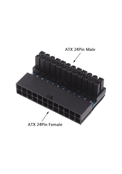 8249 Atx 24 Pin To Erkek Dişi Anakartlar İçin 90 Derece Açı Dönüştürücü Adaptör