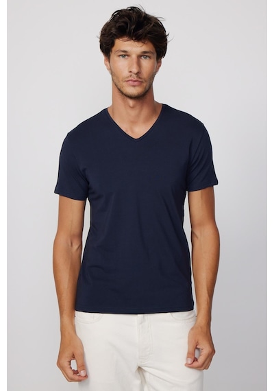 Tudors Slim Fit V Yaka Düz Basıc Kısa Kol Lacivertvert T-Shirt-27716-Lacivertvert Lacivert Tudors Slim Fit V Yaka Düz Basıc Kısa Kol Lacivertvert T-Shirt-27716-Lacivertvert Lacivert