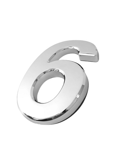 Yapışkanlı Kapı Numarası Küçük Boy 50 Mm 5 Cm Numara 6 Rakam Altı Sayısı Krom Renk Numaralar 1 Adet Diğer