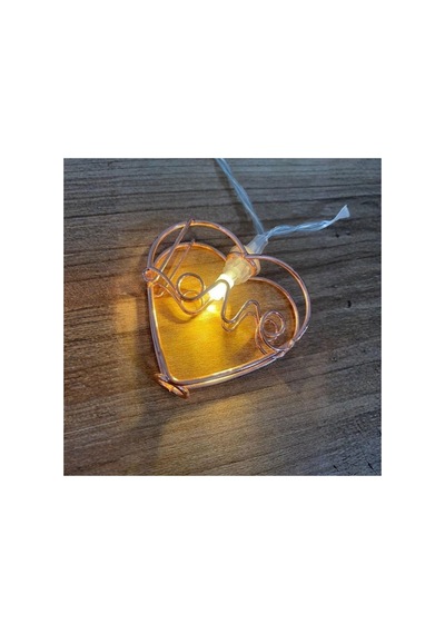 Love Kalpli Rose Gold Led Işık Zinciri Yılbaşı, Doğum Günü Ve Romantik Dekor Aydınlatma - Bgaledlamba0014 Bej
