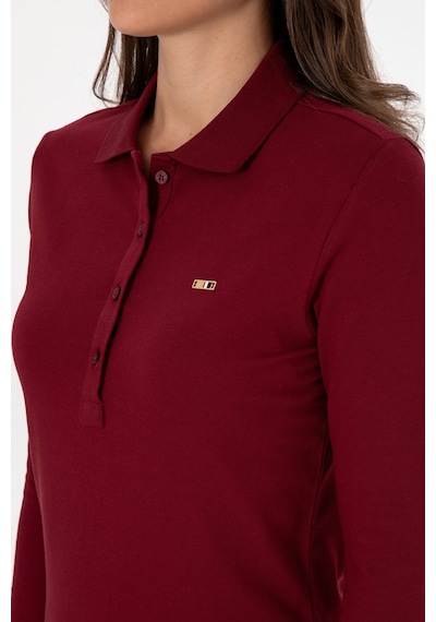 U.S. Polo Assn. Kadın Bordo Basic Polo Yaka Sweatshırt 50313593-VR014