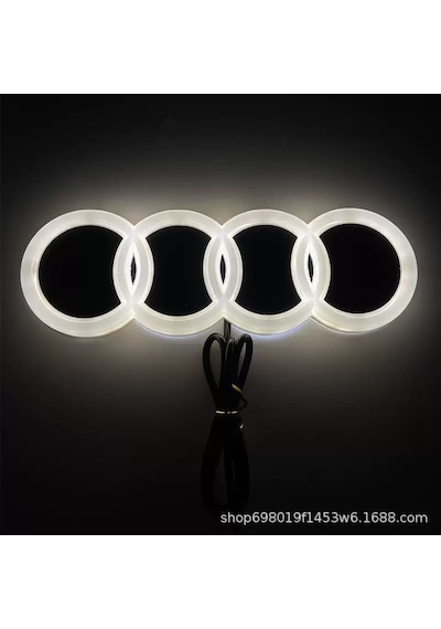 Audi 4d Işıklı Logo 18 5.8 Cm Beyaz Arma Logo Car Aksesuar Audi Illuminated Vehicle Logo Arma 4db