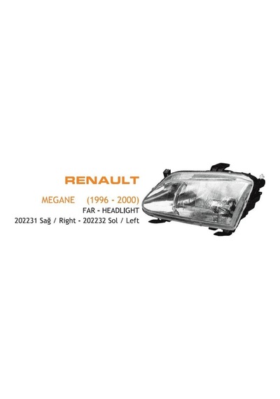 Far Sağ Renault Megane Scenıc 1996-1998 1 Ad