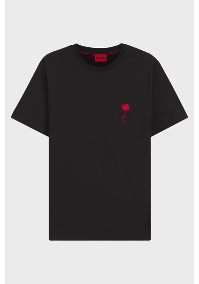 Hugo % 100 Pamuk Regular Fit Bisiklet Yaka T Shirt Erkek T Shirt 50574447 001 Siyah