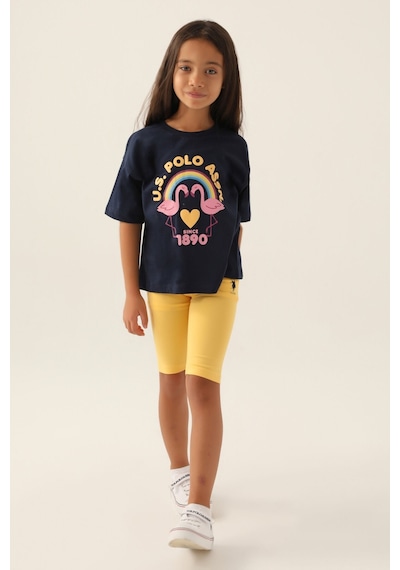 U.S. Polo Assn. U.s. Polo Assn Lisanslı Rainbow Lacivert Kız Çocuk Bermuda Takım 5274-43170 Lacivert