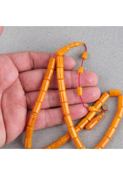 Miskevi Katalin Usta İşi İmzalı Kesme Kesim 6.5x10.5mm Tesbih