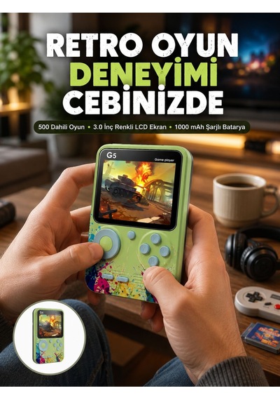 G5 Game Box Retro Mini Oyun Konsolu 500 Dahili Oyun Yeni Nesil Diğer