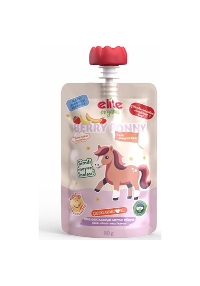 Berry Pony Organik Karışık Meyve Püresi, 110 G