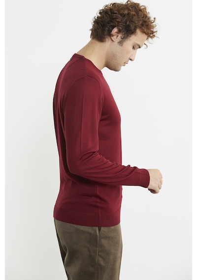 Sementa Erkek Sıfır Yaka Basic Triko Kazak - Bordo 001