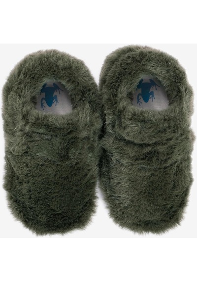 Furry Furry Haki Kürk Barefoot Patik-haki Kürk Haki