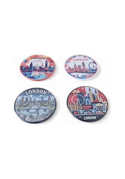 Londra Magnet Set 2 - 4'lü Buzdolabı Magnet London Karışık Renkli