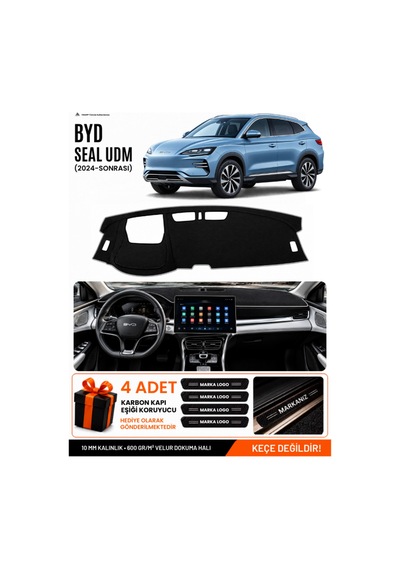 Byd Seal U Dm 2024-sonrası Uyumlu Torpido Örtüsü, Torpido Kılıfı - Siyah Gri