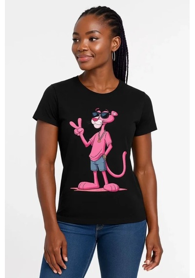 Efnaz Style Bisiklet Yaka Kısa Kollu Baskılı T-shirt - Siyah