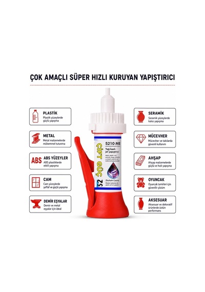 Pm-29676 Yağ Bazlı Jel Tipi Süper Hızlı Çok Amaçlı Güçlü Yapıştırıcı Belirtilmemiş