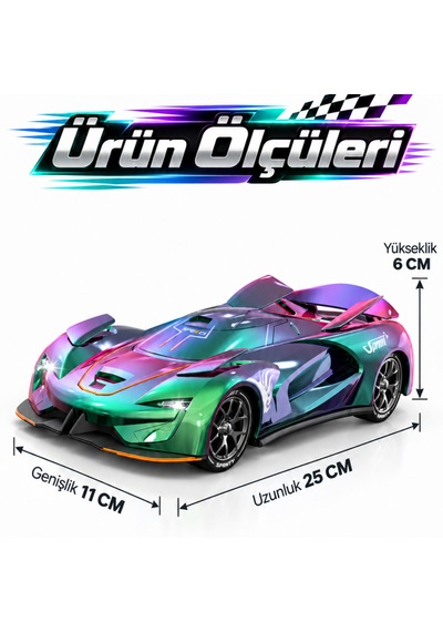 Oyuncak Uzaktan Kumandalı Buharlı Araba Aerodinamik Spoiler Ve Kanatçıklı Led Işıklı Dahili Şarjlı Park Simülasyonlu Drift Araba Metalik Mavi