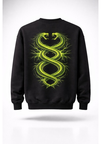 Dark Line %100 Pamuk Unisex Siyah Oversize Sweatshir Buıld To Endure Siyah